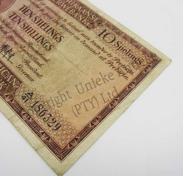 MH de Kock Ten Shillings 1951 - A/E - A41 - VF+