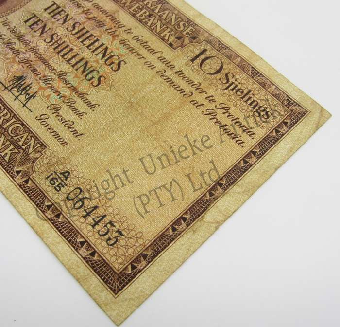 MH de Kock Ten Shillings 1958 - A/E - A165 - VF