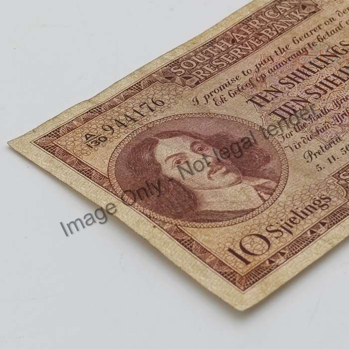 MH de Kock Ten Shillings 1956 - E/A - A130 - VF