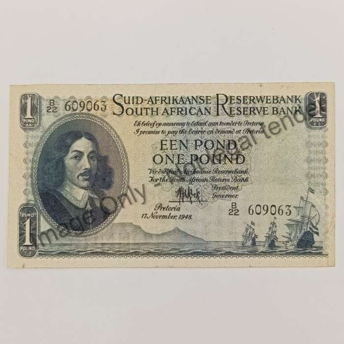 MH de Kock one pound 17 November 1948 - B22 - A/E - aEF