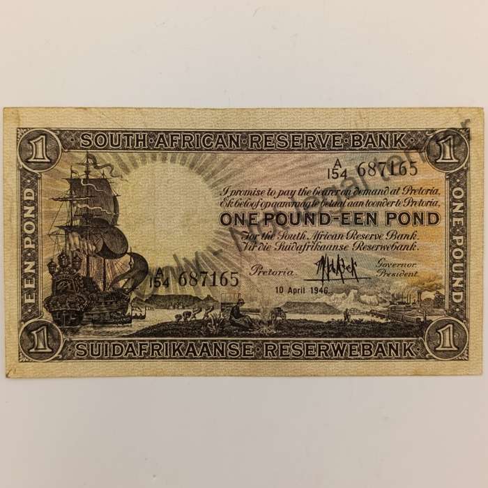 MH de Kock one pound 10 April 1946 - A154 - EF