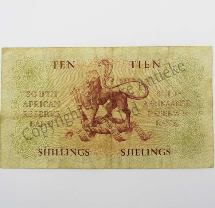 MH de Kock Ten Shillings 1957 - E/A - A138 - VF