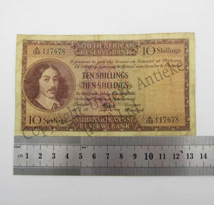 MH de Kock Ten Shillings 1957 - E/A - A138 - VF