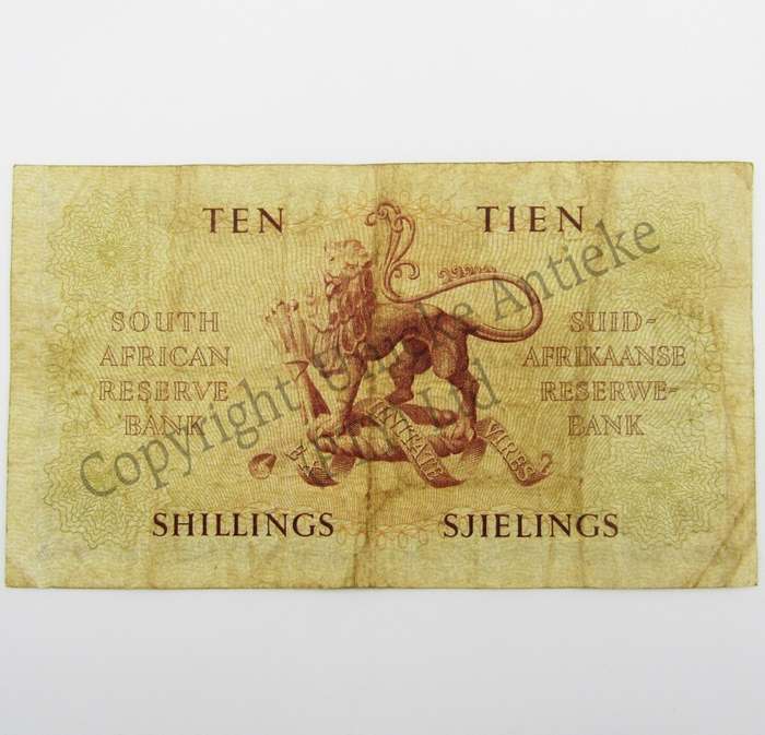 MH de Kock Ten Shillings 1956 - E/A - A130 - VF