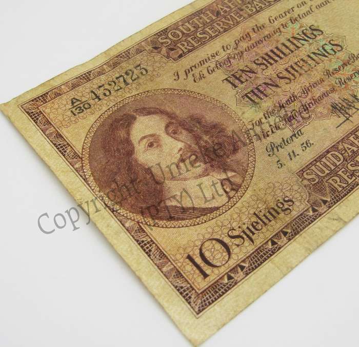 MH de Kock Ten Shillings 1956 - E/A - A130 - VF