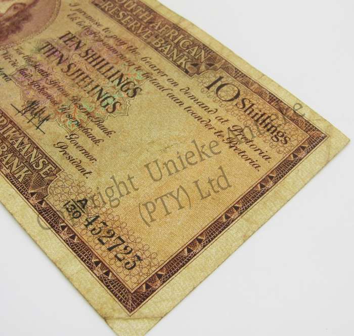 MH de Kock Ten Shillings 1956 - E/A - A130 - VF