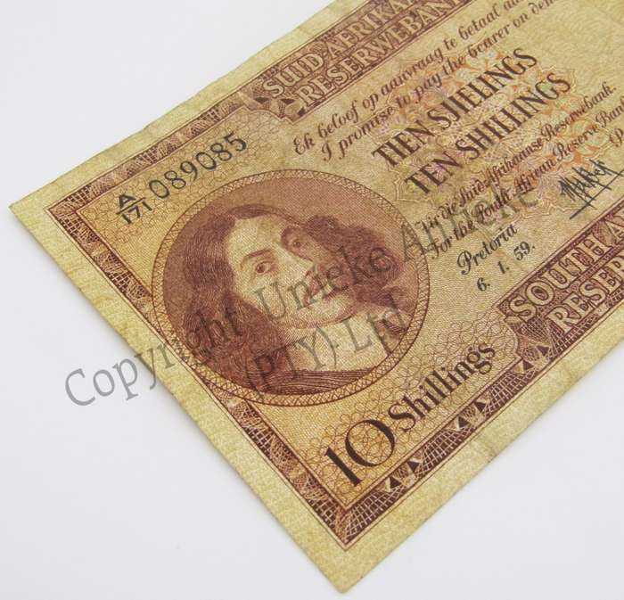 MH de Kock Ten Shillings 1959 - A/E - A171 - VF