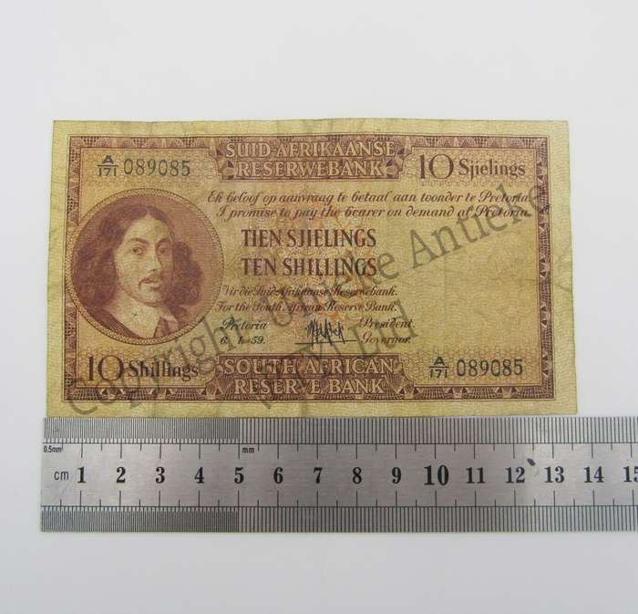 MH de Kock Ten Shillings 1959 - A/E - A171 - VF