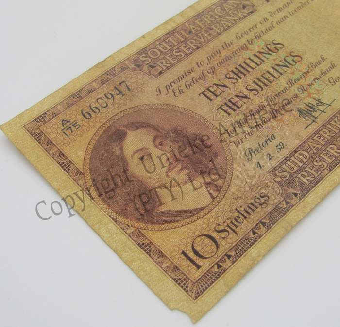 MH de Kock Ten Shillings 1959 - E/A - A175 - AVF