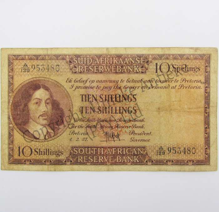 MH de Kock Ten Shillings 1957 - A/E - A139 - aVF