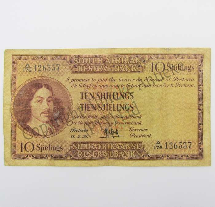 MH de Kock Ten Shillings 1959 - E/A - A176 - aVF