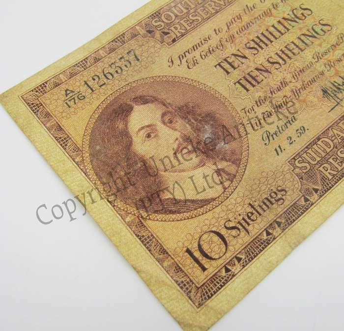MH de Kock Ten Shillings 1959 - E/A - A176 - aVF