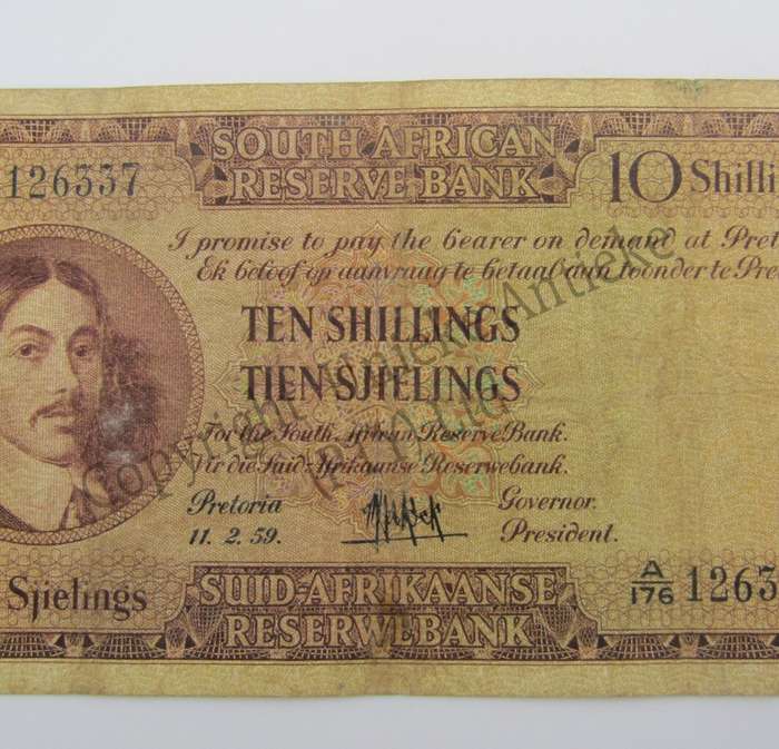 MH de Kock Ten Shillings 1959 - E/A - A176 - aVF