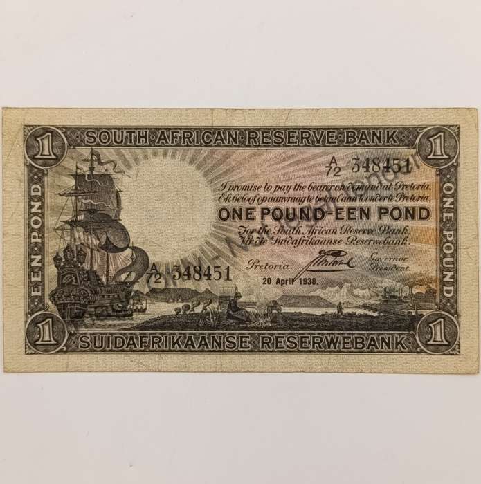 Postmus one pound 20 April 1938 - A72 - EF