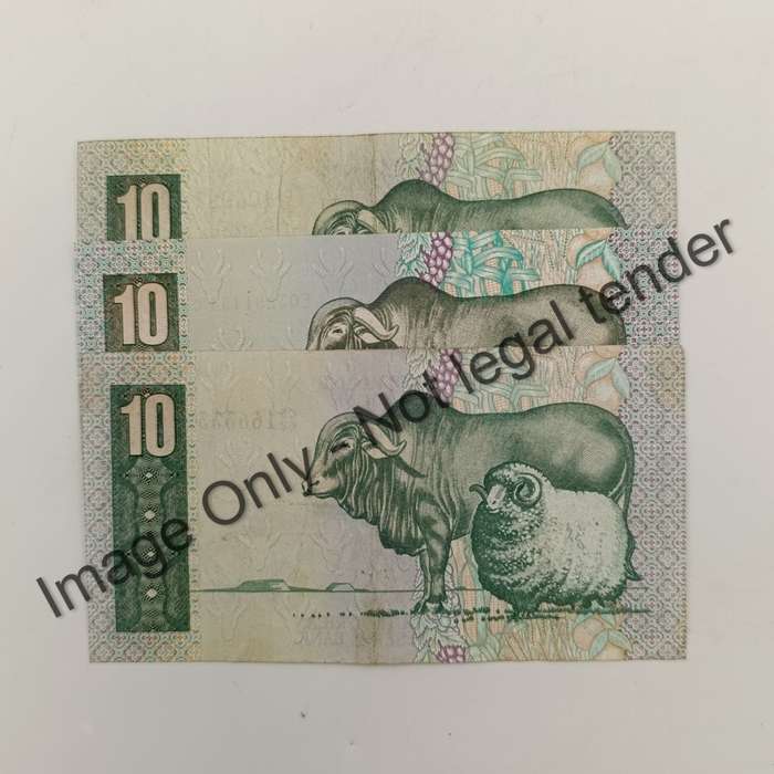 South Africa GPC de Kock 1st, 2nd and 3rd series R10 notes