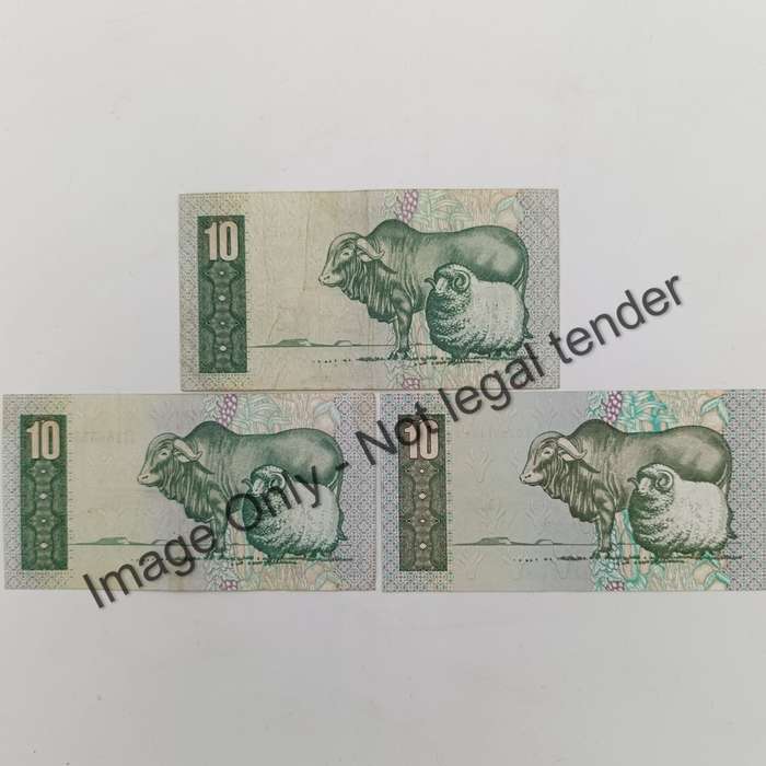 South Africa GPC de Kock 1st, 2nd and 3rd series R10 notes