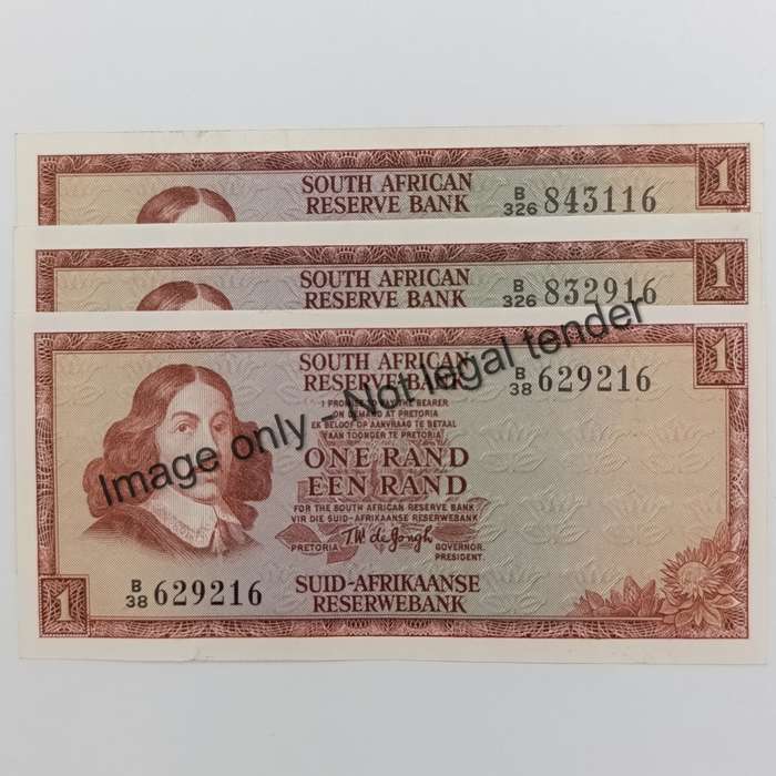TW de Jongh 2nd Issue R1 banknotes Lot of 3 with numbers ending on 16