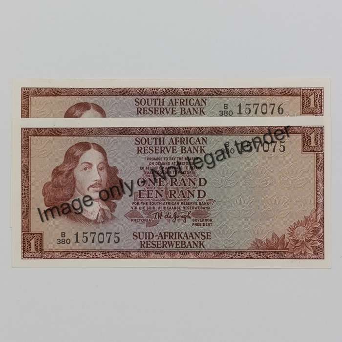 TW de Jongh 3rd Issue R1 notes with consecutive numbers uncirculated