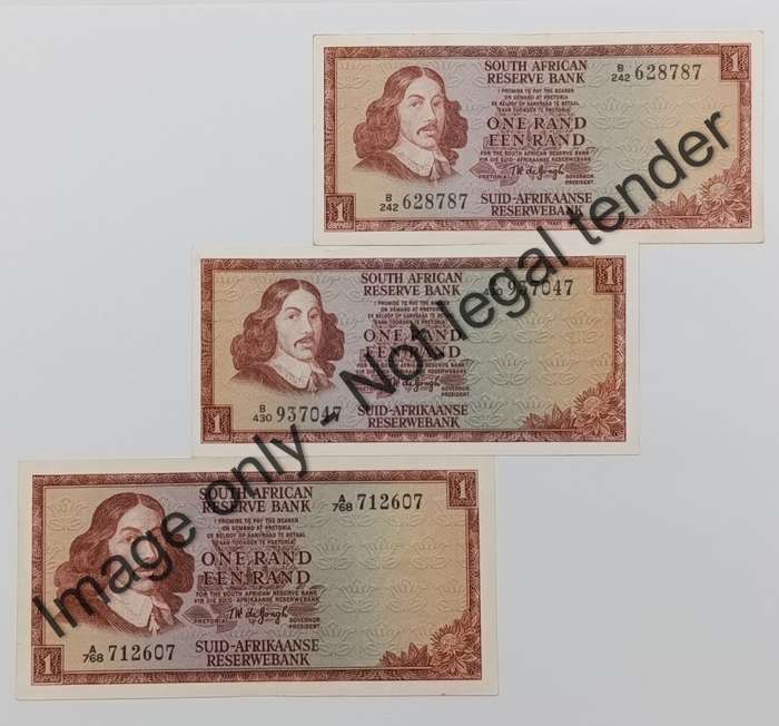 TW de Jongh R1 banknotes - 1st, 2nd & 3rd Issues