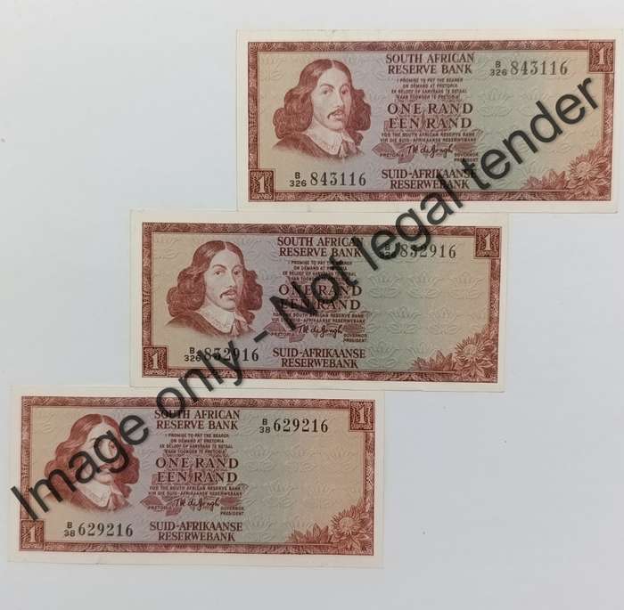TW de Jongh 2nd Issue R1 banknotes Lot of 3 with numbers ending on 16
