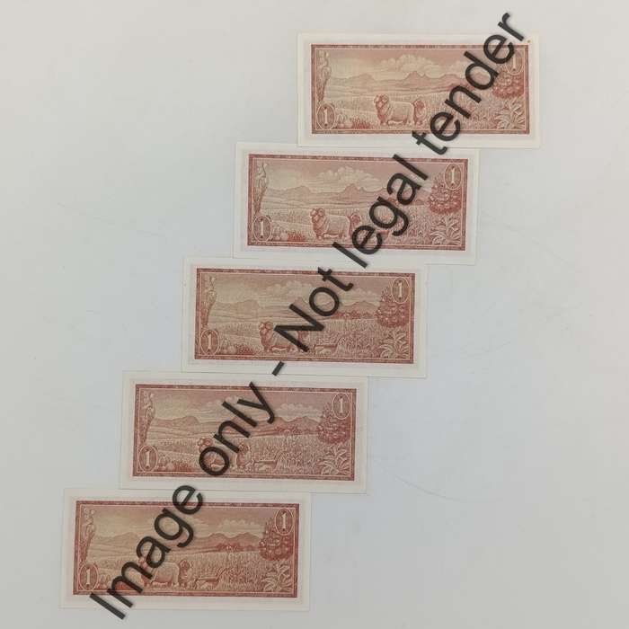TW de Jongh 3rd Issue - Lot of 9 uncirculated R1 banknotes