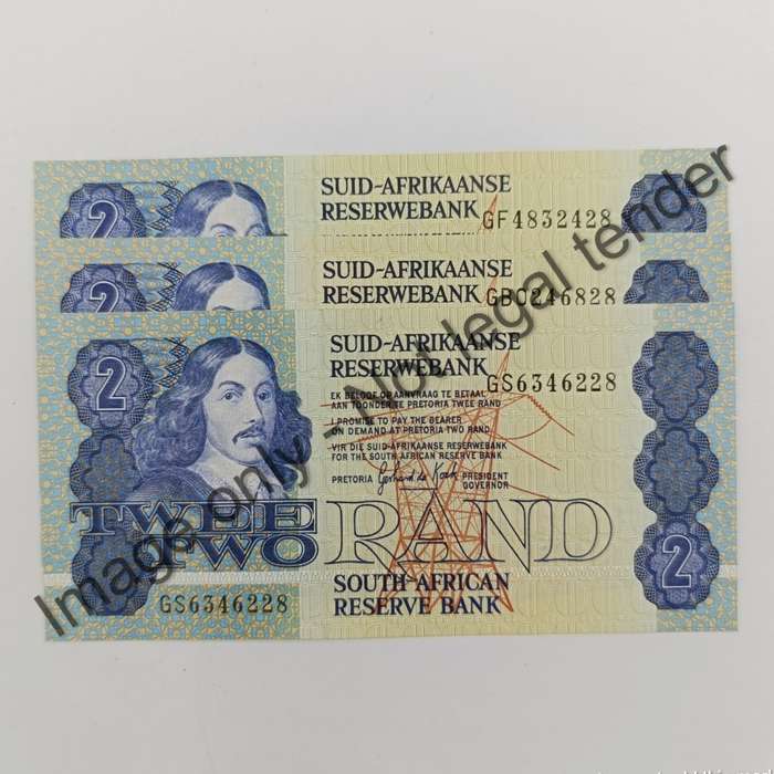 GPC de Kock 3rd issue Lot of 3 R2 banknotes with numbers ending in 28 - uncirculated