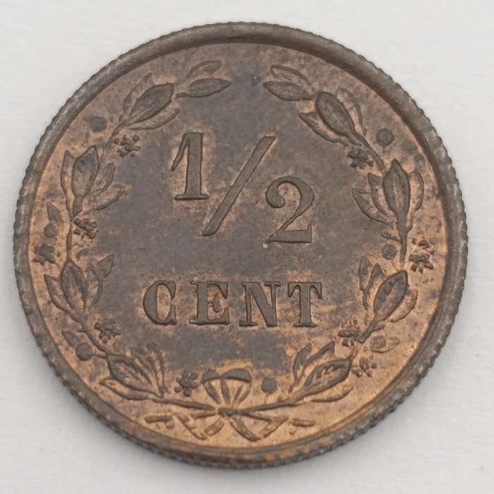 1883 Netherlands half cent uncirculated