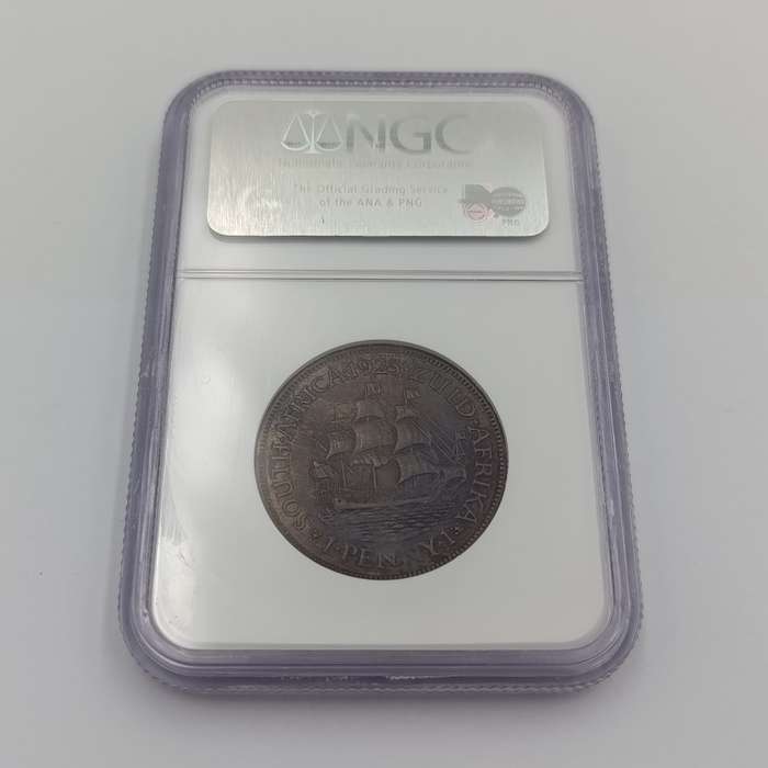 1923 SA Union Penny graded MS63 BN by NGC