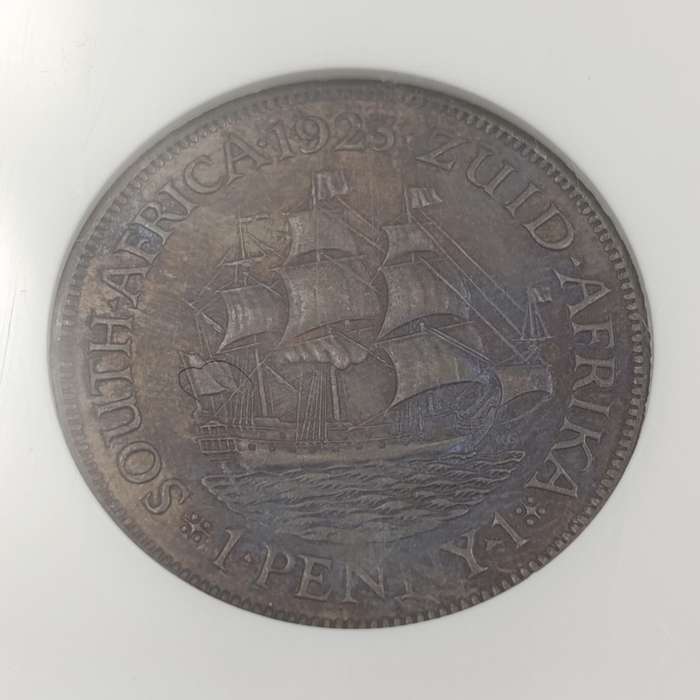 1923 SA Union Penny graded MS63 BN by NGC