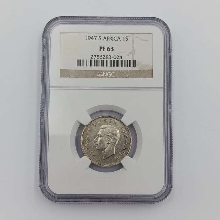 1947 SA Union Proof 1 Shilling graded PF63 by NGC