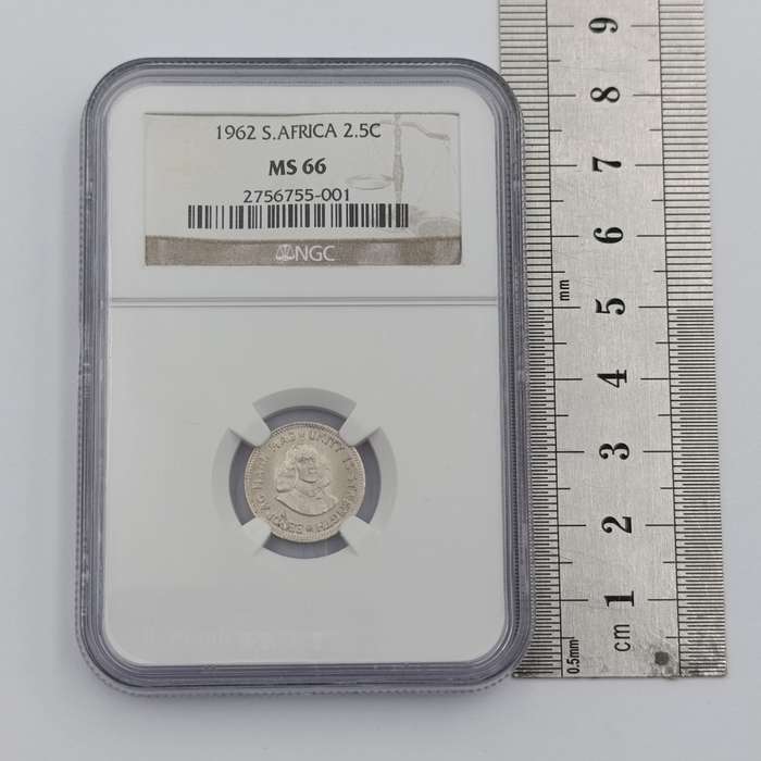 1962 RSA Silver 2 1/2 cent graded MS66 by NGC