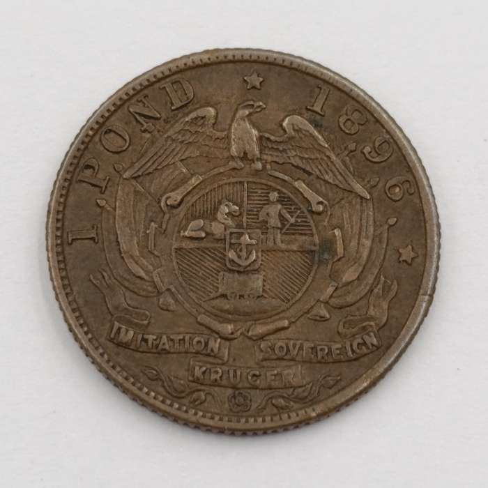 1896 Paul Kruger imitation brass sovereign token
