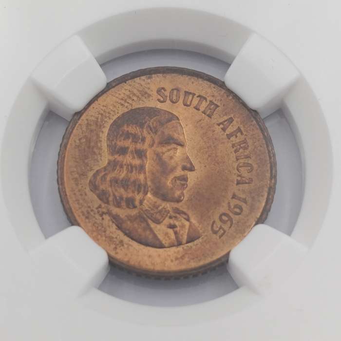1965 RSA English 1 cent graded MS63 RB by NGC - only 1180 minted