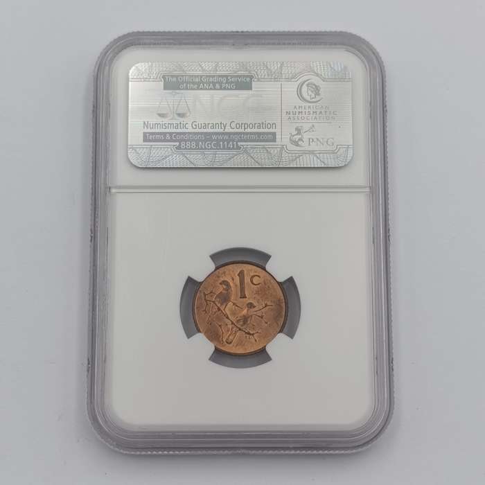 1965 RSA English 1 cent graded MS 64 RB by NGC - only 1180 minted