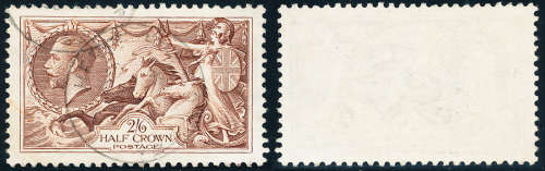 Great Britain - 1935 - Seahorses Re-Engraved 2s 6d choc-brown fine used light C.D.S. SG 450 .