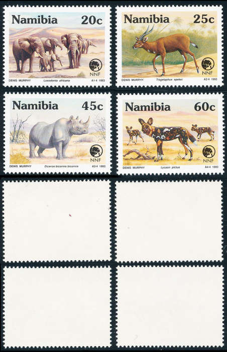 Namibia - 1993 - Rare and Endangered Animals - set of 4 mint unhinged . SACC 69-72 .