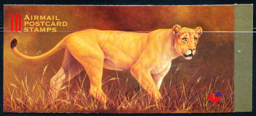 South Africa Stamp Booklets - 1998 - Lioness Booklet (R13) Booklet 10 PC Airmail stamps . SACC 1178