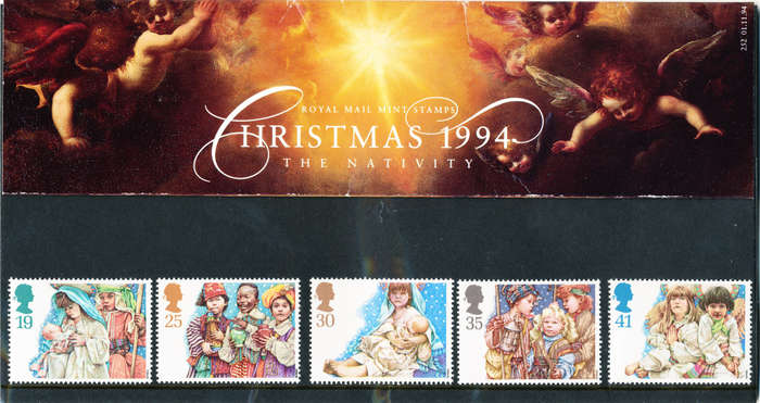 Great Britain - 1994 - Christmas nativity mint unhinged set of 5 - in presentation pack - SG no. 252