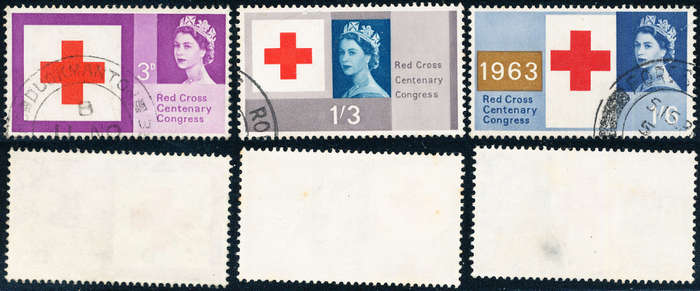 Great Britain - 1963 - Red Cross - set of 3 fine used . SG 642-644.