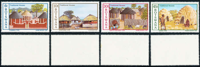 Botswana - 1982 - Traditional House - set of 4 u.m. SACC 511-514 .