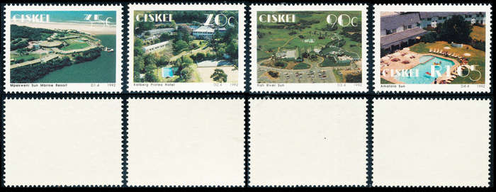 Ciskei - 1992 - Hotels In Ciskei - set of 4 mint unhinged . SACC 224 - 227 .