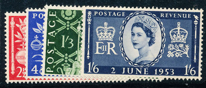 Great Britain - 1953 - Coronation - set of 4 mint hinged . SG 532-535 .