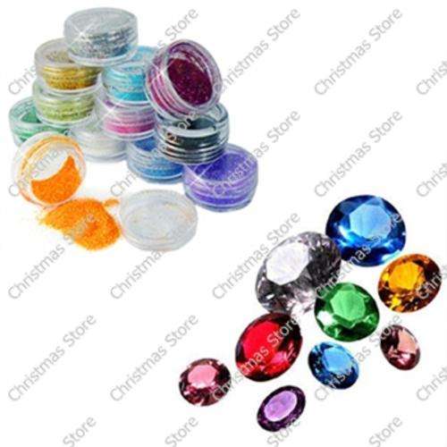 Clear Storage Jars Pots Containers for Gems Rhinestones Glitter Dust Nail Art and More