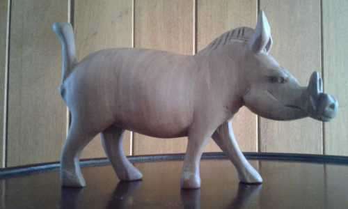 A Suberb Warthog Woodcarving