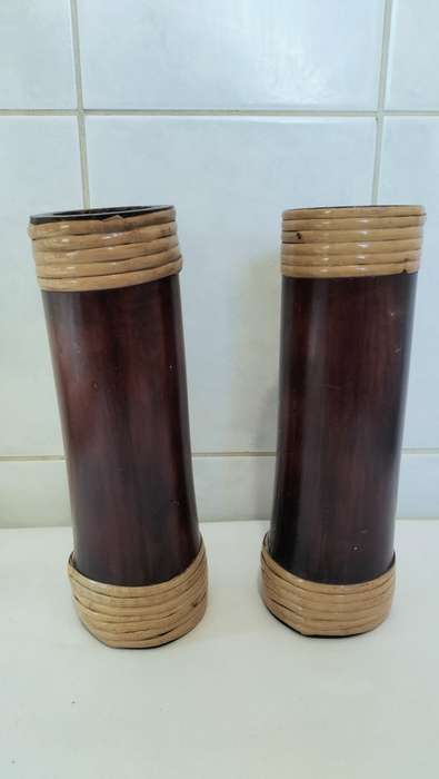 Set of 2 Bamboo Vases
