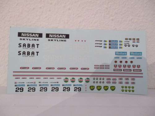 1/32 SCALE WATERSLIDE DECALS SABAT  FOR SCALEXTRIC,SCX NINCO AIRFIX AND REVEL