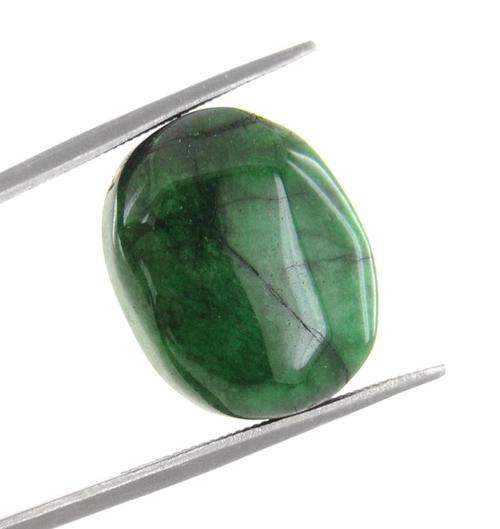 Brazilian Mines 14.37 Carat  Natural Emerald Gemstone - Oval Cabochon