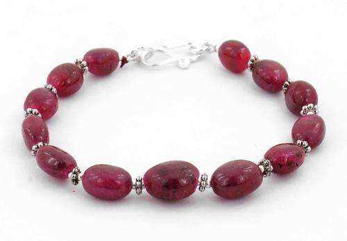 Cabochon Ruby Gemstone Beaded Bracelet - Handmade Jewellery from Starvalle