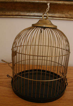 ORNAMENTAL BRASS BIRD CAGE