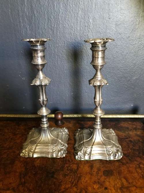 Pair of Hallmarked Silver Candlesticks ( 25 cm high )